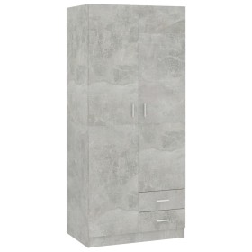 vidaXL Kleiderschrank Betongrau 80x52x180 cm Holzwerkstoff