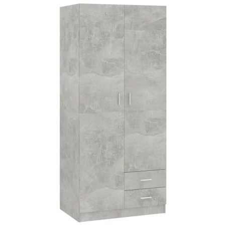 vidaXL Kleiderschrank Betongrau 80x52x180 cm Holzwerkstoff