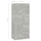 vidaXL Kleiderschrank Betongrau 80x52x180 cm Holzwerkstoff vidaXL Kleiderschrank Betongrau 80x52x180 cm Holzwerkstoff