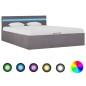 vidaXL Bett mit Bettkasten Hydraulisch mit LED Taupe Stoff 120x200 cm vidaXL Bett mit Bettkasten Hydraulisch mit LED Taupe Stoff 120x200 cm
