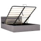 vidaXL Bett mit Bettkasten Hydraulisch mit LED Taupe Stoff 120x200 cm vidaXL Bett mit Bettkasten Hydraulisch mit LED Taupe Stoff 120x200 cm