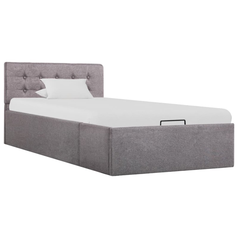 vidaXL Stauraumbett Hydraulisch Taupe Stoff 100×200 cm vidaXL Stauraumbett Hydraulisch Taupe Stoff 100×200 cm