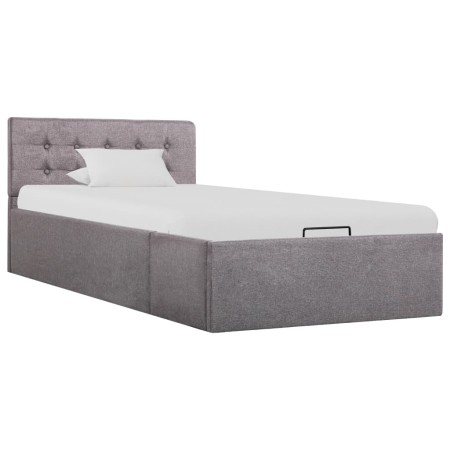 vidaXL Stauraumbett Hydraulisch Taupe Stoff 100×200 cm 