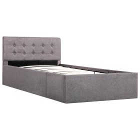 vidaXL Stauraumbett Hydraulisch Taupe Stoff 100×200 cm 