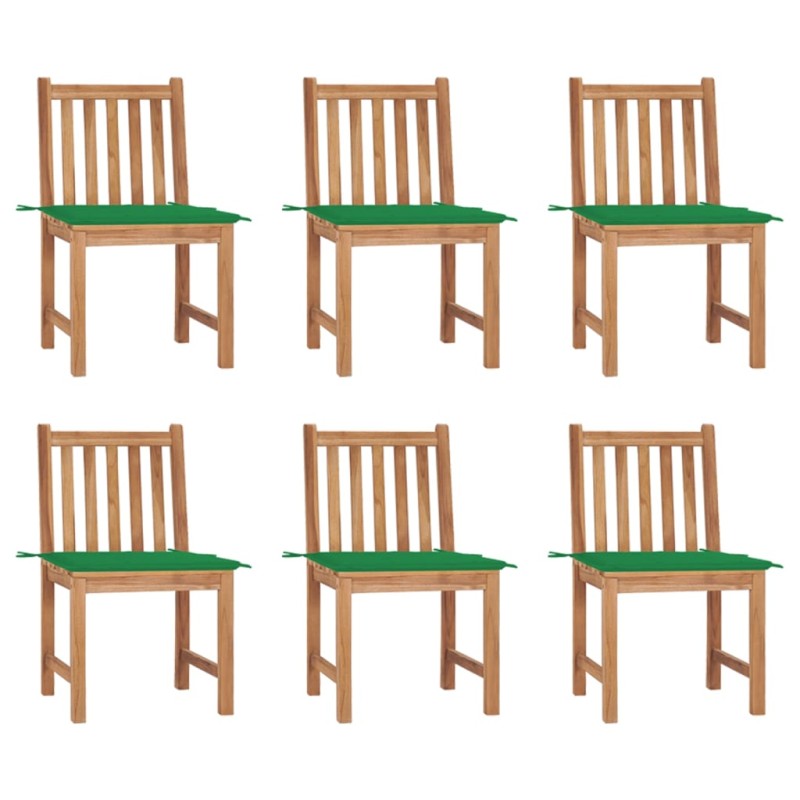 Gartenstühle 6 Stk. mit Kissen Massivholz Teak Gartenstühle 6 Stk. mit Kissen Massivholz Teak