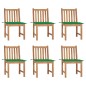 Gartenstühle 6 Stk. mit Kissen Massivholz Teak Gartenstühle 6 Stk. mit Kissen Massivholz Teak