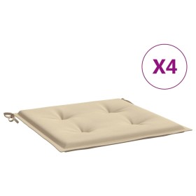 vidaXL Gartenstuhl-Kissen 4 Stk. Beige 40x40x3 cm Oxford-Gewebe