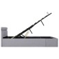 vidaXL Bett mit Bettkasten Hydraulisch LED Hellgrau Stoff 180x200 cm vidaXL Bett mit Bettkasten Hydraulisch LED Hellgrau Stoff 180x200 cm