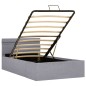 vidaXL Bett mit Bettkasten Hydraulisch LED Hellgrau Stoff 100x200 cm vidaXL Bett mit Bettkasten Hydraulisch LED Hellgrau Stoff 100x200 cm