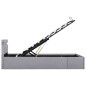 vidaXL Bett mit Bettkasten Hydraulisch LED Hellgrau Stoff 100x200 cm vidaXL Bett mit Bettkasten Hydraulisch LED Hellgrau Stoff 100x200 cm