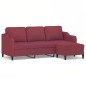 vidaXL 3-Sitzer-Sofa mit Hocker Weinrot 180 cm Stoff vidaXL 3-Sitzer-Sofa mit Hocker Weinrot 180 cm Stoff