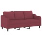vidaXL 3-Sitzer-Sofa mit Hocker Weinrot 180 cm Stoff vidaXL 3-Sitzer-Sofa mit Hocker Weinrot 180 cm Stoff