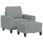 vidaXL Sessel mit Hocker Hellgrau 60 cm Stoff vidaXL Sessel mit Hocker Hellgrau 60 cm Stoff