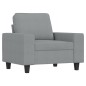 vidaXL Sessel mit Hocker Hellgrau 60 cm Stoff vidaXL Sessel mit Hocker Hellgrau 60 cm Stoff