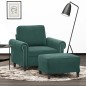 vidaXL Sessel mit Hocker Dunkelgrün 60 cm Samt vidaXL Sessel mit Hocker Dunkelgrün 60 cm Samt