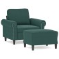vidaXL Sessel mit Hocker Dunkelgrün 60 cm Samt vidaXL Sessel mit Hocker Dunkelgrün 60 cm Samt
