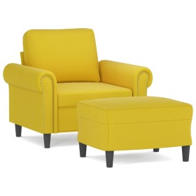 vidaXL Sessel mit Hocker Gelb 60 cm Samt