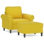 vidaXL Sessel mit Hocker Gelb 60 cm Samt vidaXL Sessel mit Hocker Gelb 60 cm Samt