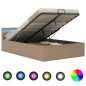 vidaXL Stauraumbett mit LED Cappuccino-Braun Kunstleder 120×200cm vidaXL Stauraumbett mit LED Cappuccino-Braun Kunstleder 120×200cm