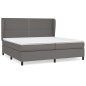 vidaXL Boxspringbett mit Matratze Grau 200x200 cm Kunstleder vidaXL Boxspringbett mit Matratze Grau 200x200 cm Kunstleder