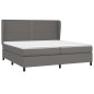 vidaXL Boxspringbett mit Matratze Grau 200x200 cm Kunstleder vidaXL Boxspringbett mit Matratze Grau 200x200 cm Kunstleder