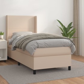 vidaXL Boxspringbett Matratze Cappuccino-Braun 100x200cm Kunstleder