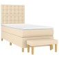 vidaXL Boxspringbett mit Matratze Creme 100x200 cm Stoff vidaXL Boxspringbett mit Matratze Creme 100x200 cm Stoff