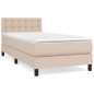 vidaXL Boxspringbett mit Matratze Cappuccino-Braun 90x190cm Kunstleder vidaXL Boxspringbett mit Matratze Cappuccino-Braun 90x190cm Kunstleder