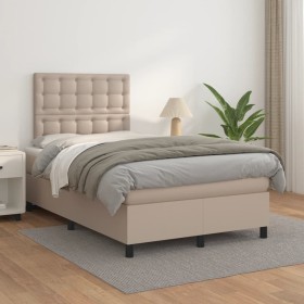 vidaXL Boxspringbett Matratze Cappuccino-Braun 120x200cm Kunstleder