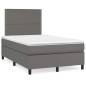 vidaXL Boxspringbett mit Matratze Grau 120x200 cm Kunstleder vidaXL Boxspringbett mit Matratze Grau 120x200 cm Kunstleder