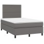 vidaXL Boxspringbett mit Matratze Grau 120x200 cm Kunstleder vidaXL Boxspringbett mit Matratze Grau 120x200 cm Kunstleder