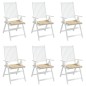 vidaXL Gartenstuhl-Kissen 6 Stk. Beige 40x40x3 cm Oxford-Gewebe vidaXL Gartenstuhl-Kissen 6 Stk. Beige 40x40x3 cm Oxford-Gewebe