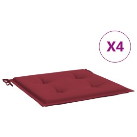 vidaXL Gartenstuhl-Kissen 4 Stk. Weinrot 40x40x3 cm Oxford-Gewebe