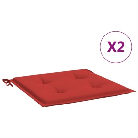 vidaXL Gartenstuhl-Kissen 2 Stk. Rot 40x40x3 cm Oxford-Gewebe