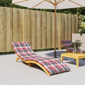vidaXL Sonnenliegen-Auflage Rot Karomuster 200x50x3 cm Oxford-Gewebe