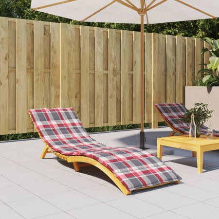 vidaXL Sonnenliegen-Auflage Rot Karomuster 200x50x3 cm Oxford-Gewebe