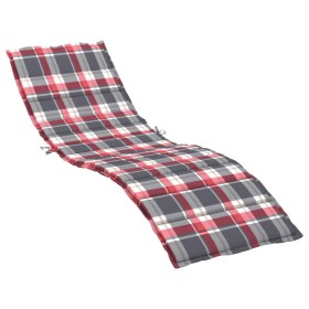 vidaXL Sonnenliegen-Auflage Rot Karomuster 200x50x3 cm Oxford-Gewebe