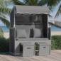 vidaXL Strandkorb mit Kissen Poly Rattan Massivholz Anthrazit Schwarz vidaXL Strandkorb mit Kissen Poly Rattan Massivholz Anthrazit Schwarz