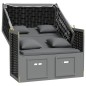 vidaXL Strandkorb mit Kissen Poly Rattan Massivholz Anthrazit Schwarz vidaXL Strandkorb mit Kissen Poly Rattan Massivholz Anthrazit Schwarz