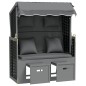vidaXL Strandkorb mit Kissen Poly Rattan Massivholz Anthrazit Schwarz vidaXL Strandkorb mit Kissen Poly Rattan Massivholz Anthrazit Schwarz