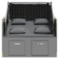 vidaXL Strandkorb mit Kissen Poly Rattan Massivholz Anthrazit Schwarz vidaXL Strandkorb mit Kissen Poly Rattan Massivholz Anthrazit Schwarz
