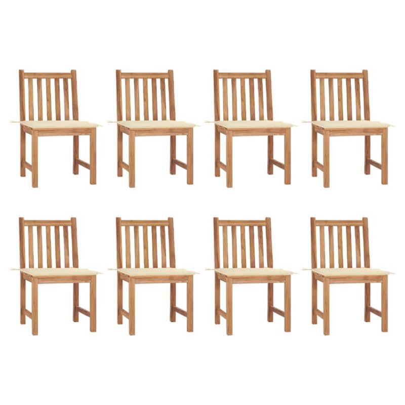 Gartenstühle 8 Stk. mit Kissen Massivholz Teak Gartenstühle 8 Stk. mit Kissen Massivholz Teak