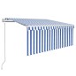 vidaXL Markise Automatisch mit Rollo LED Windsensor 3,5x2,5m Blau Weiß vidaXL Markise Automatisch mit Rollo LED Windsensor 3,5x2,5m Blau Weiß