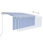 vidaXL Markise Automatisch mit Rollo LED Windsensor 3,5x2,5m Blau Weiß vidaXL Markise Automatisch mit Rollo LED Windsensor 3,5x2,5m Blau Weiß