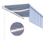 vidaXL Markise Automatisch mit Rollo LED Windsensor 3,5x2,5m Blau Weiß vidaXL Markise Automatisch mit Rollo LED Windsensor 3,5x2,5m Blau Weiß