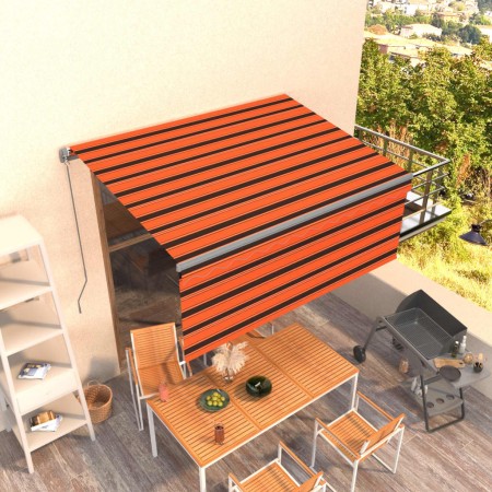 vidaXL Markise Manuell Einziehbar mit Rollo 3x2,5 m Orange & Braun  