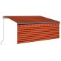 vidaXL Markise Manuell Einziehbar mit Rollo 3x2,5 m Orange & Braun vidaXL Markise Manuell Einziehbar mit Rollo 3x2,5 m Orange & Braun