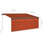 vidaXL Markise Manuell Einziehbar mit Rollo 3x2,5 m Orange & Braun vidaXL Markise Manuell Einziehbar mit Rollo 3x2,5 m Orange & Braun