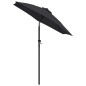 vidaXL Sonnenschirm Schwarz 200 x 224 cm Aluminium vidaXL Sonnenschirm Schwarz 200 x 224 cm Aluminium