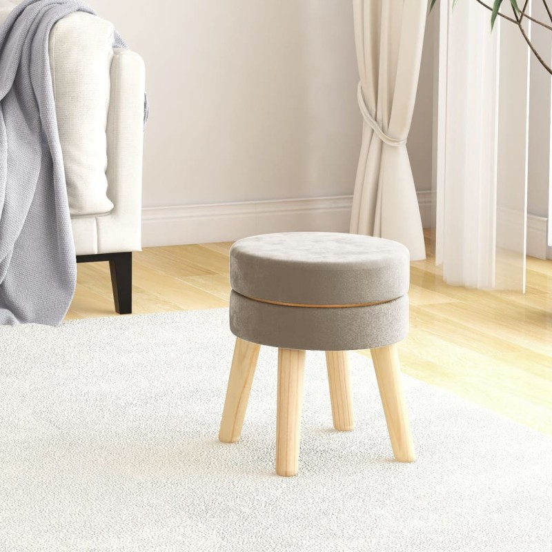 vidaXL Runder Hocker Dunkelgrau Samt vidaXL Runder Hocker Dunkelgrau Samt